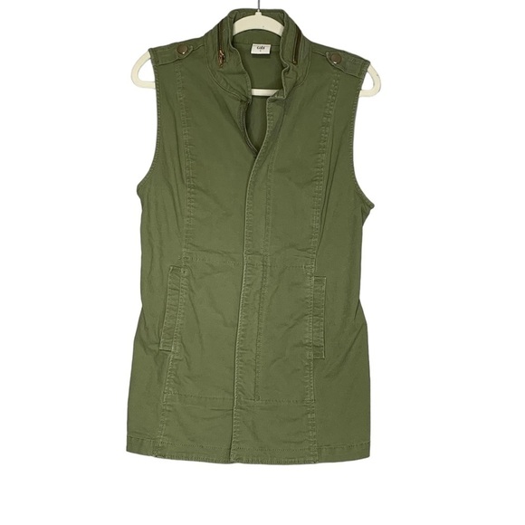 CAbi‎ Explorer cotton army green zipper vest. Size S - Picture 1 of 10